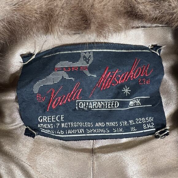 Vintage Voula Mitsakou Mink Fur Shawl Shoulder Wrap One Size Made In Greece - Picture 4 of 16